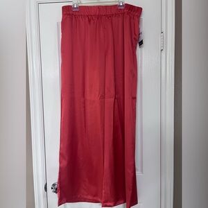 NWT- Vibrant Coral Satin Pants